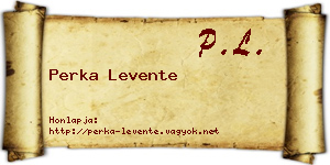 Perka Levente névjegykártya